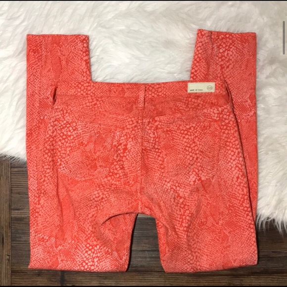 AG | Women’s The Legging Ankle Orange Snake Print Jeans Size 28 - Picture 5 of 7